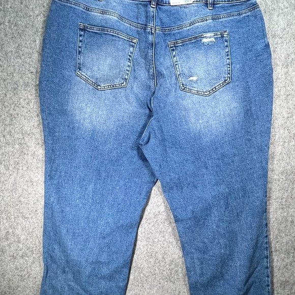 Warehouse One High Rise Vintage Straight 20+ R Distressed Jeans NWT - Picture 2 of 10